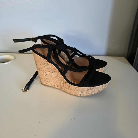 EUC H&M Strappy Wedge Sandlas with Cork Heels - Picture 7 of 7